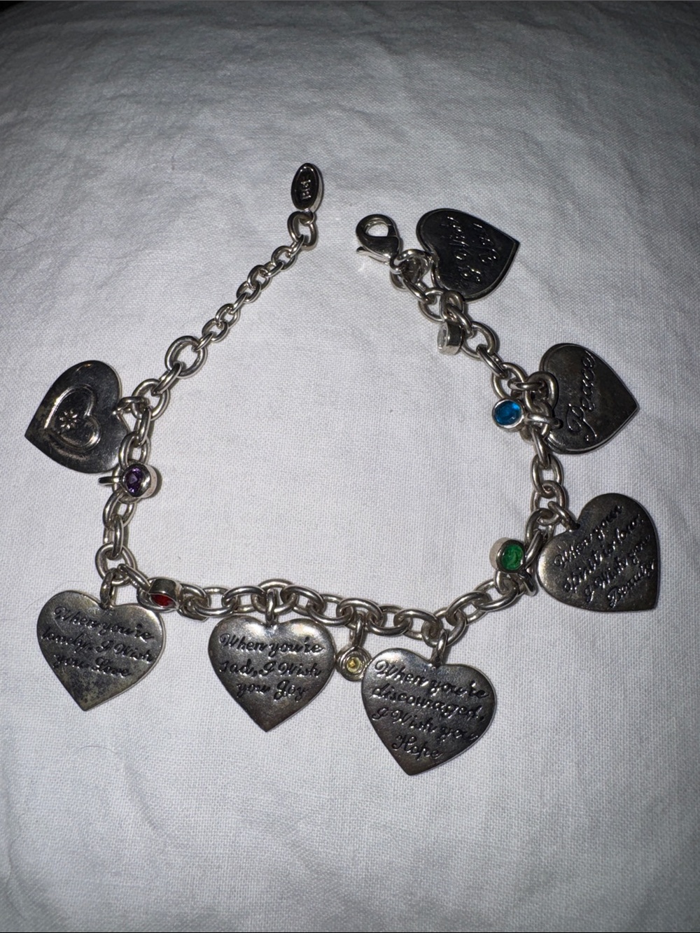Title: "Wishes for My Daughter" Heart Charm Bracelet (by The Bradford Exchange)